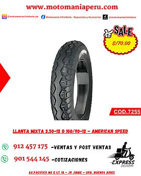 LLANTA MIXTA 12 -3.50 o 100/90-12 - AMERICAN SPEED
