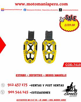 ESTRIBO - DEPORTIVO - NEGRO/AMARILLO