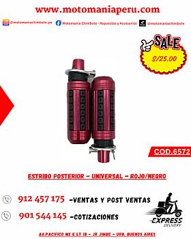 ESTRIBO POSTERIOR - UNIVERSAL - ROJO/NEGRO