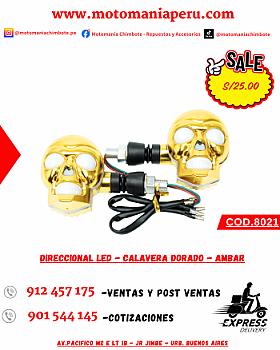 DIRECCIONAL LED - CALAVERA DORADO - AMBAR