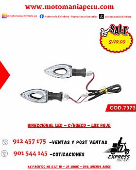 DIRECCIONAL LED - C/HUECO - LUZ ROJO