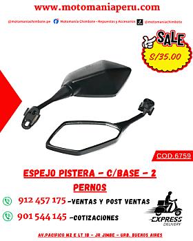 ESPEJO PISTERA - C/BASE - 2 PERNOS