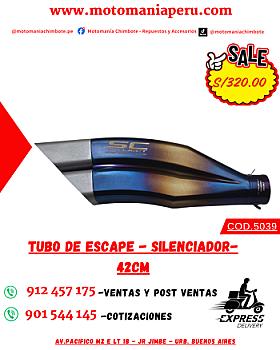 TUBO DE ESCAPE - SILENCIADOR- 42CM
