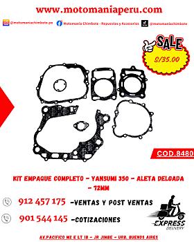 KIT EMPAQUE COMPLETO - YANSUMI 350 -  ALETA DELGADA - 72MM