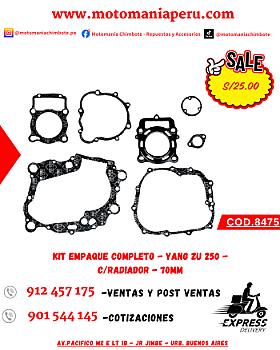 KIT EMPAQUE COMPLETO - YANG ZU 250 - C/RADIADOR - 70MM