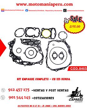 KIT EMPAQUE COMPLETO - CB 125 HONDA