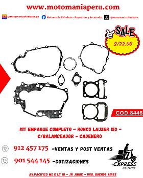 KIT EMPAQUE COMPLETO - RONCO LAUZER 150 - C/BALANCEADOR - CADENERO