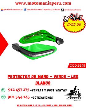 PROTECTOR DE MANO - VERDE - LED BLANCO