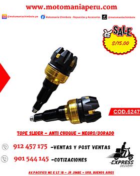 TOPE SLIDER - ANTI CHOQUE - NEGRO/DORADO