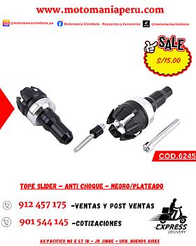 TOPE SLIDER - ANTI CHOQUE - NEGRO/PLATEADO