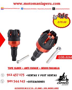 TOPE SLIDER - ANTI CHOQUE - NEGRO/NARANJA