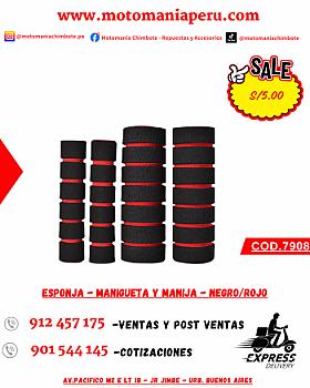 ESPONJA - MANIGUETA Y MANIJA - NEGRO/ROJO