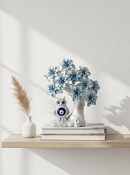 Árbol Ojo Turco Búho Con Piedra Dorado/plateado (34)