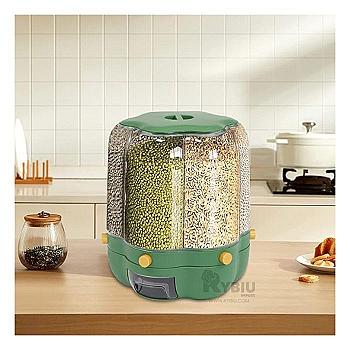 Dispensador Giratorio Blanco de Menestras Cereales y Arroz de Seis Divisiones 7L