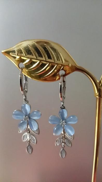 Argolla Flor azul 