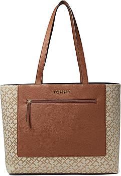 CARTERA TOMMY BEIGE CON BOLSILLO