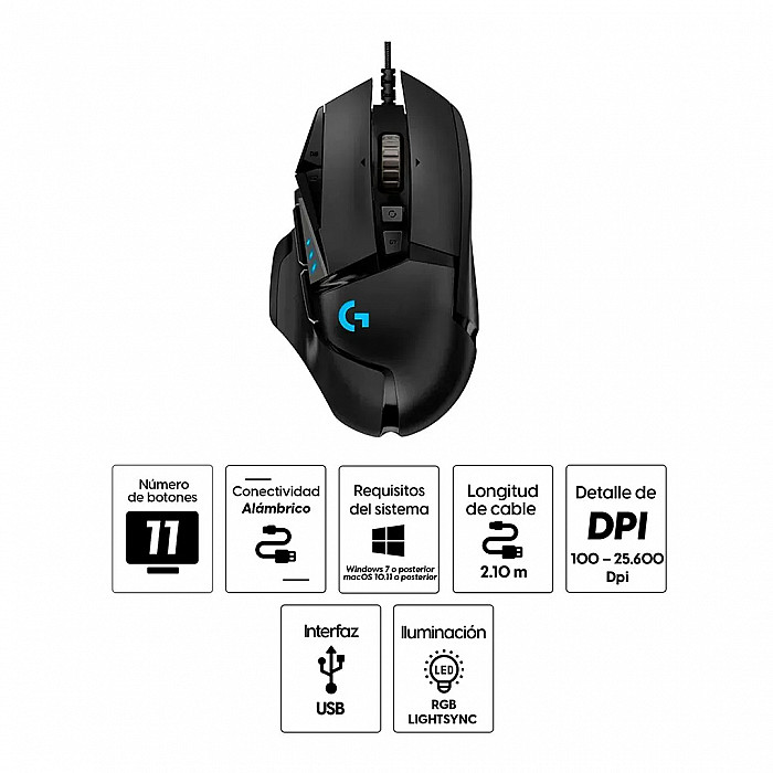 Mouse Logitech G502 Hero 16000 DPI RGB Black 2 Mouse Logitech G502 Hero 16000 DPI RGB Black 2