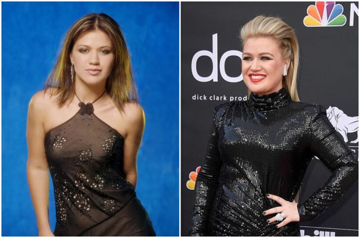 Kelly Clarkson a principios del 2000 y ahora