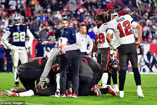 There was immediate concern for the receiver, as medics rushed on to tend to him on the field