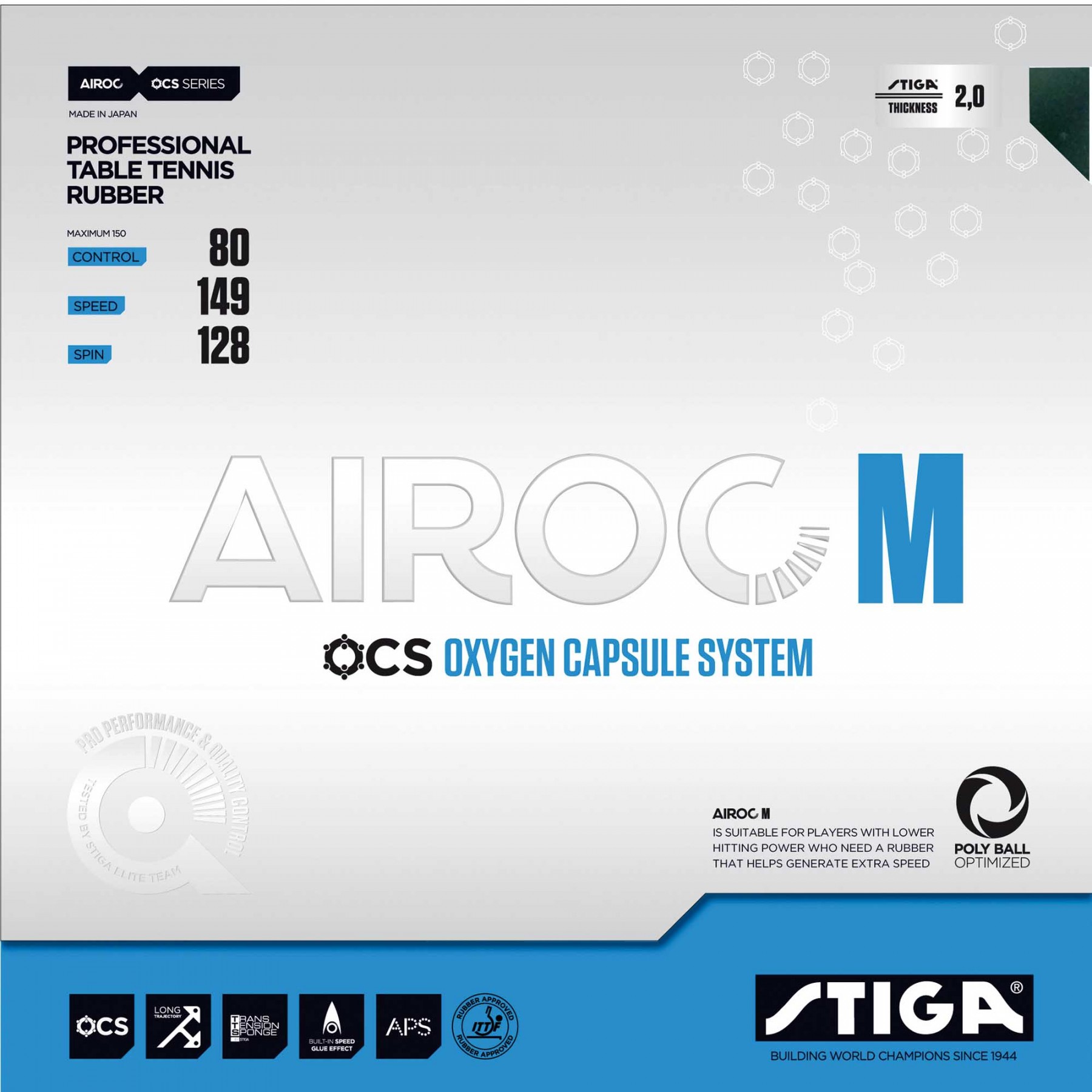 STIGA Airoc M schwarz 2.1 mm