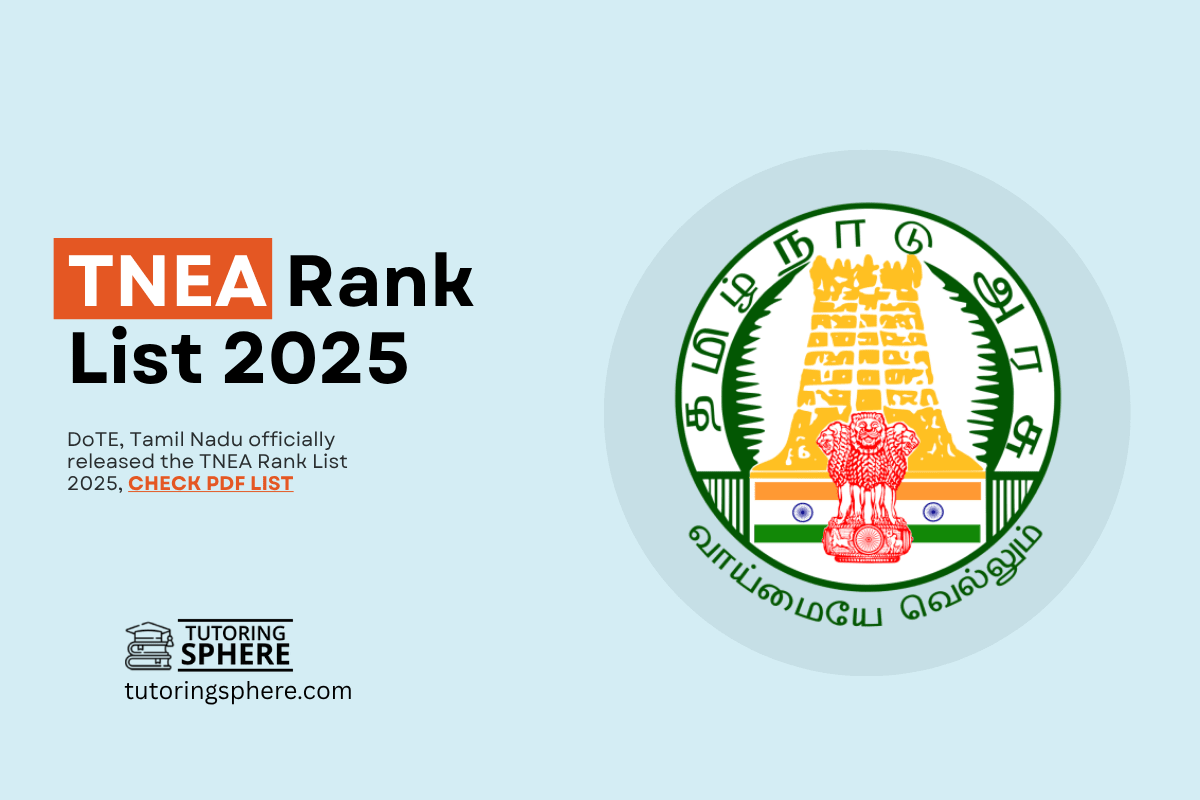 TNEA Rank List 2025 Released at tneaonline.org, Check PDF by Category