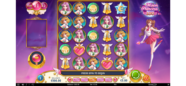 Win multiplier et bonus du game Moon Princess 100