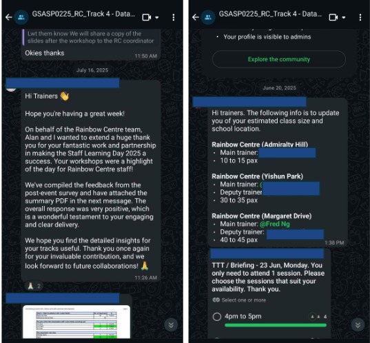 Rainbow Centre Looker Studio Training - WhatsApp Testimonial