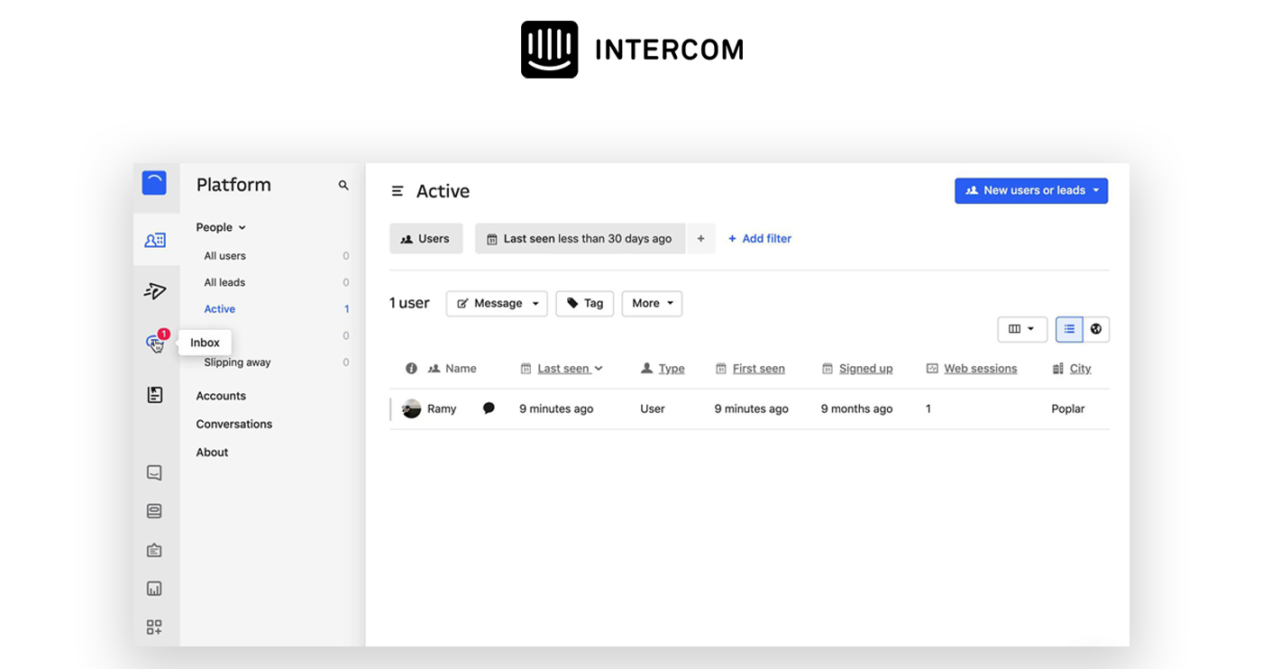 Intercom screenshot