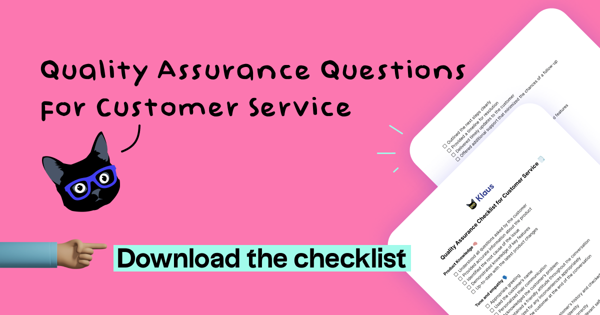 Quality Assurance Questions for Customer Service Free Checklist