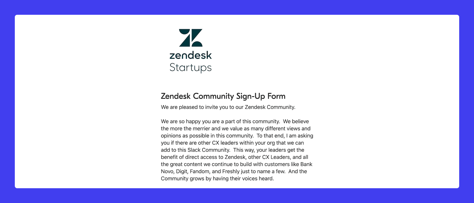 The Zendesk Community.