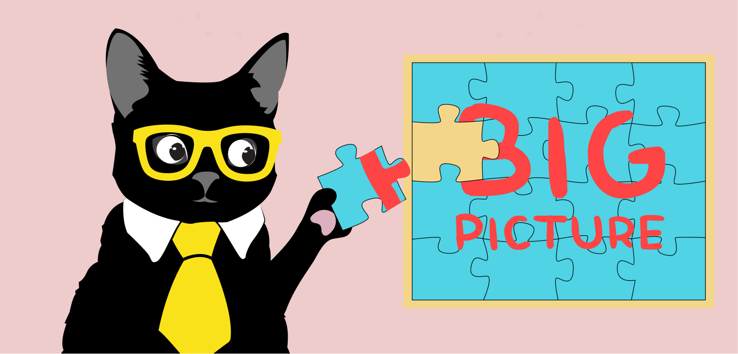 Klaus creates a puzzle saying 'big picture'