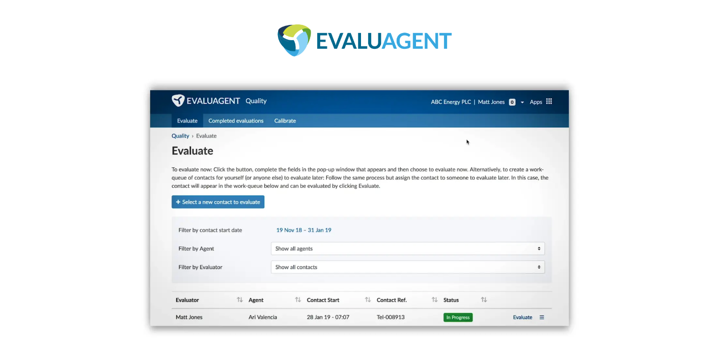 EvaluAgent Call Center QA Tool
