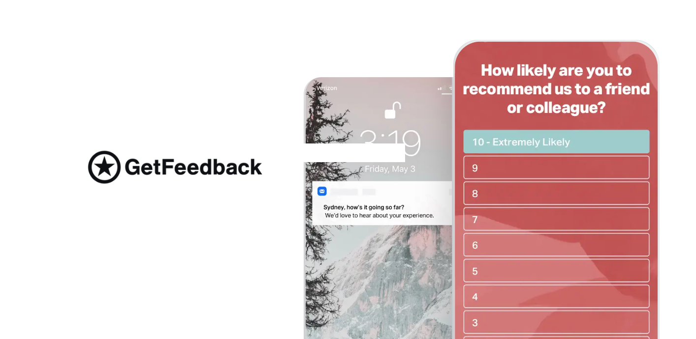 GetFeedback screenshot - customer feedback tool. 