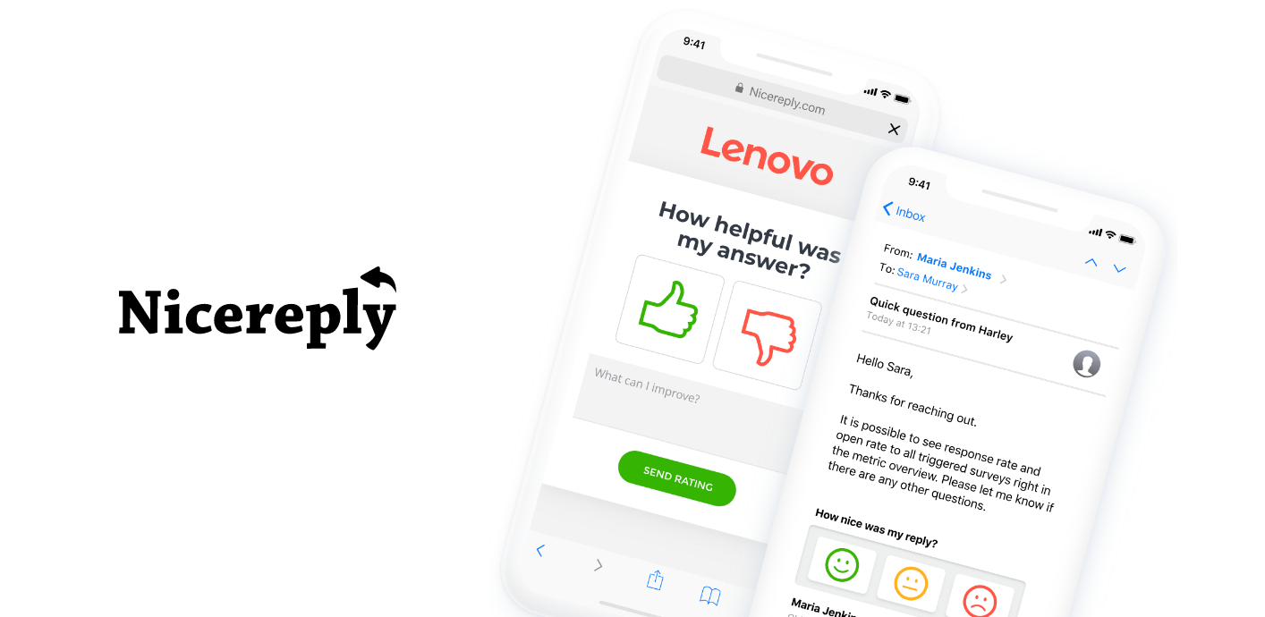 Nicereply screenshot - CSAT, NPS, CES surveys.
