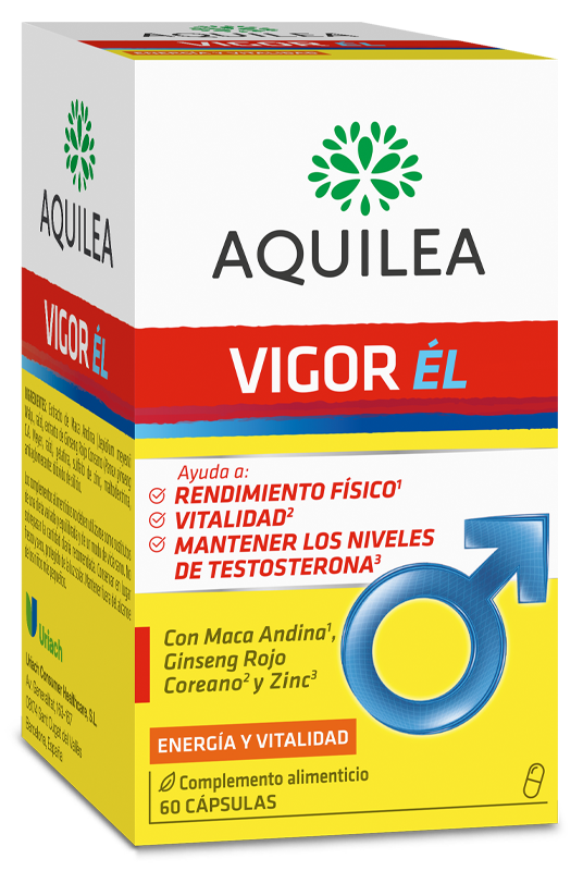 AQUILEA, VIGOR ÉL, 60 cápsulas, Ginseng Rojo Coreano y Maca Andina, Energía y Vitalidad, Testosterona