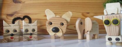 figurines animaux en bois de palette