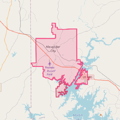 Map of Alexander City