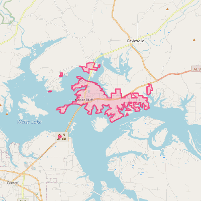 Map of Cedar Bluff