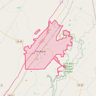 Map of Fort Payne