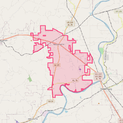 Map of Harpersville