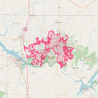 Map of Huntsville