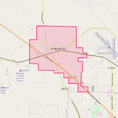 Map of Midland City