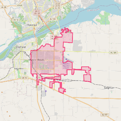 Map of Muscle Shoals