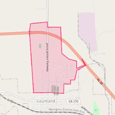 Map of North Courtland