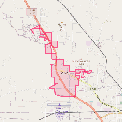 Map of Oak Grove