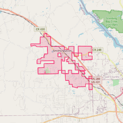 Map of Smiths Station