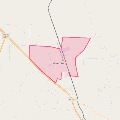 Map of Spruce Pine