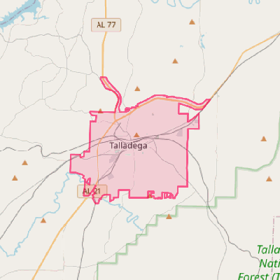 Map of Talladega