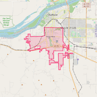 Map of Tuscumbia