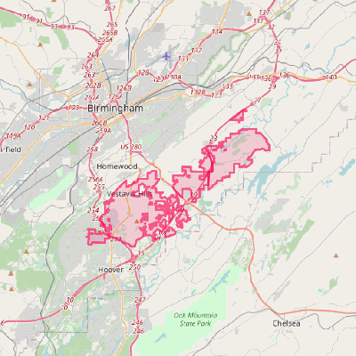 Map of Vestavia Hills